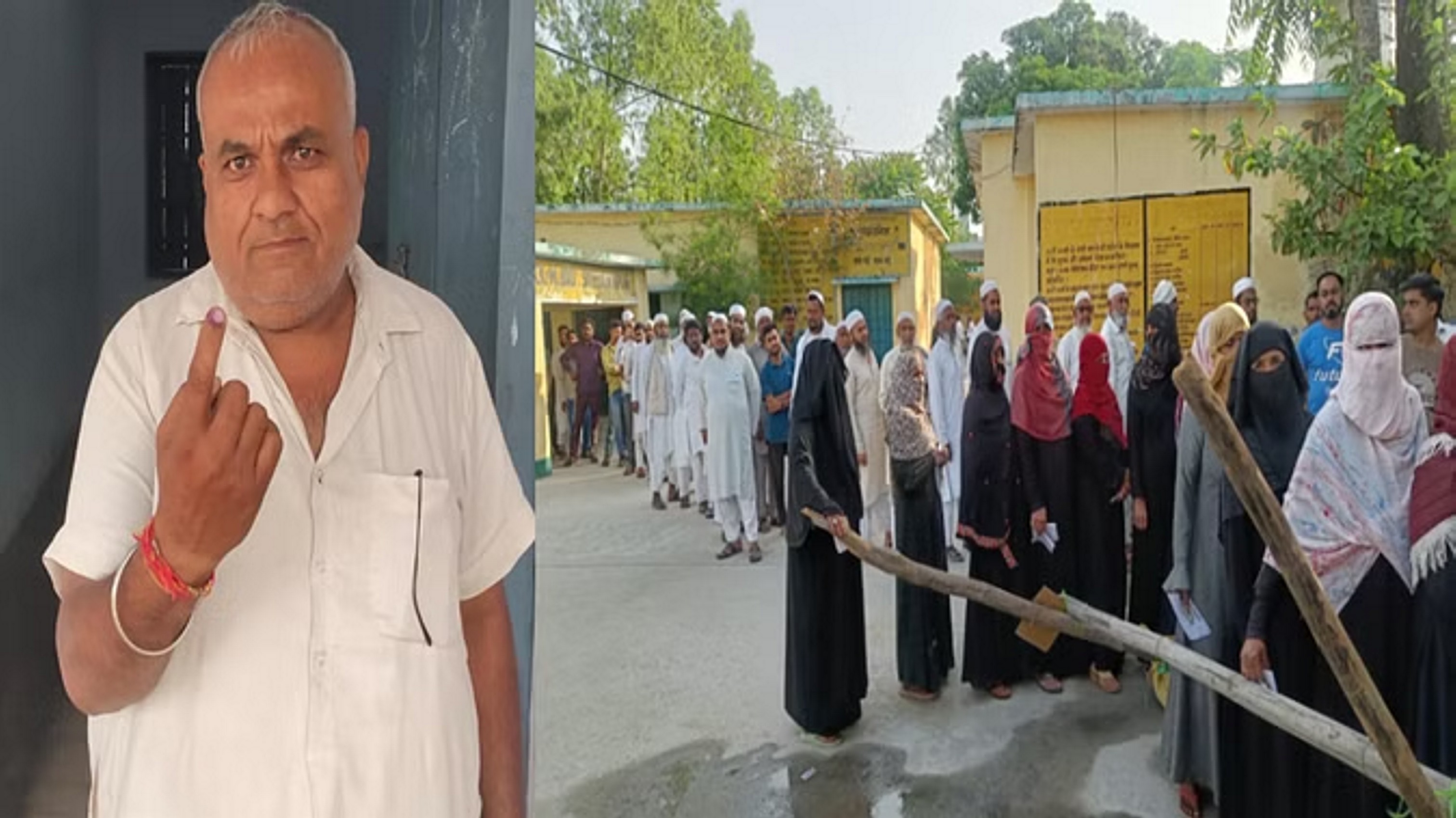 पश्चिमी यूपी के वोटरों में भारी उत्साह, सुबह से केंद्रों पर लगी कतार