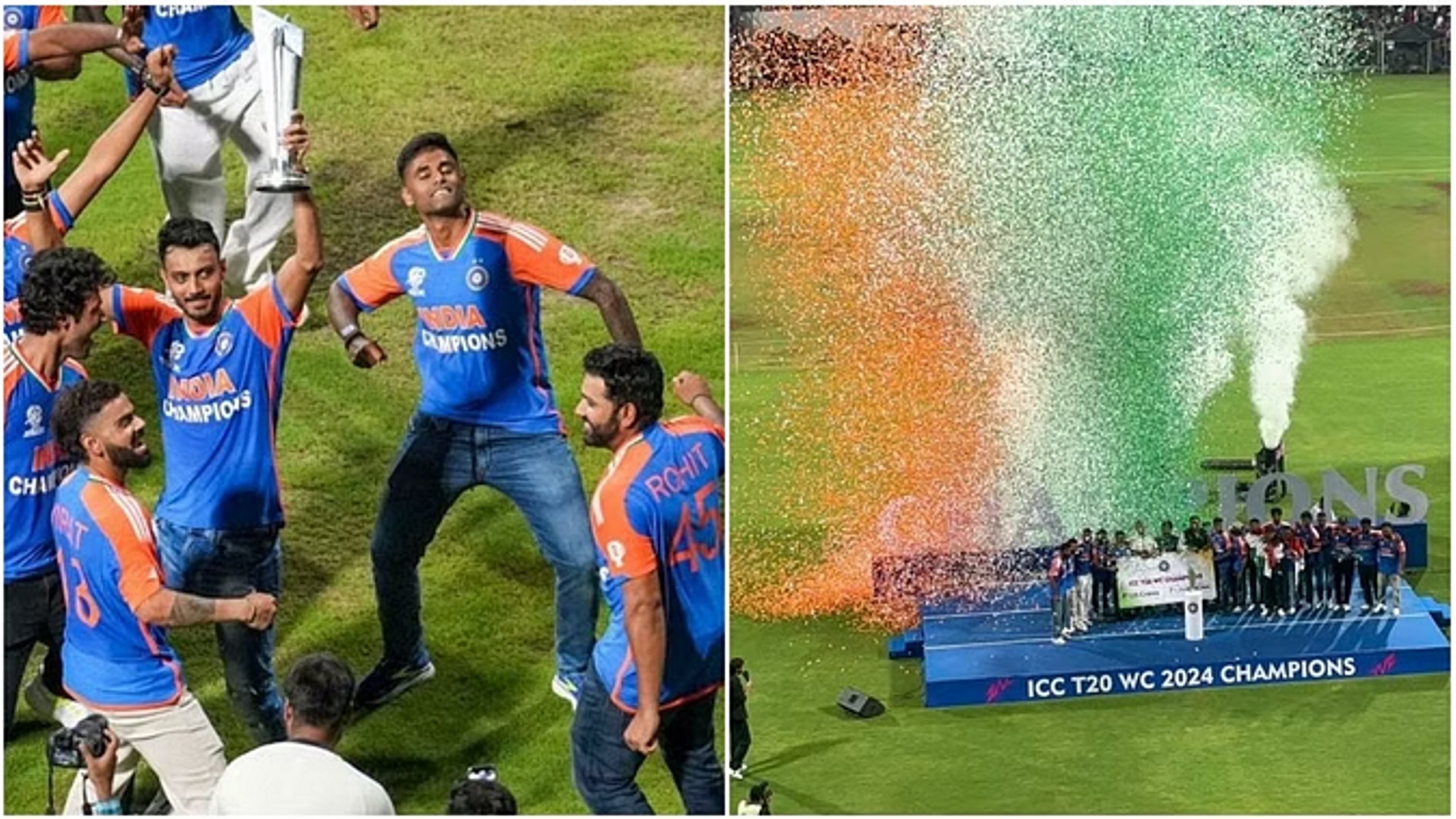 वानखेड़े में सम्मान समारोह के बाद खूब नाचे रोहित-विराट और बाकी खिलाड़ी, लैप ऑफ ऑनर भी लिया