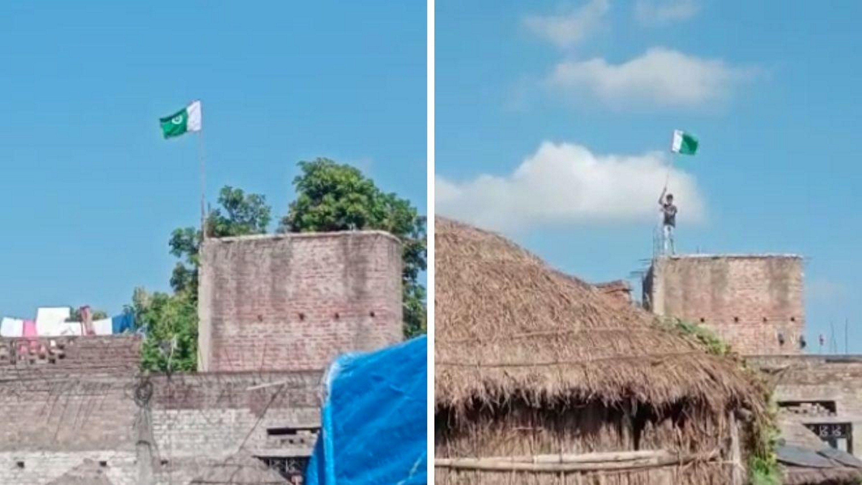 घर की छत पर फहराया पाकिस्तानी झंडा, हिंदूवादी संगठनों में आक्रोश...बाजार किया बंद