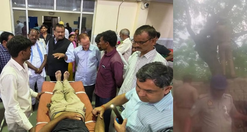 मकान तोड़ने पहुंचा प्रशासन, विरोध में बाप और दो बेटे फंदे पर झूले