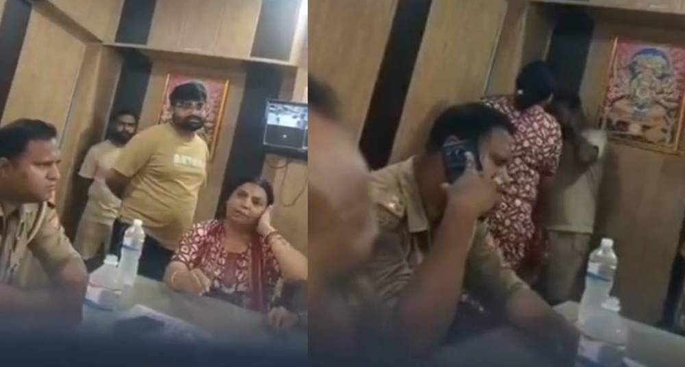 चौकी में भाजपा कोषाध्यक्ष ने युवक को जड़ा थप्पड़, VIDEO वायरल