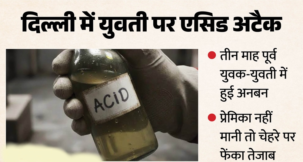 24 साल की लड़की पर पूर्व प्रेमी ने डाला तेजाब, तीन साल से लिव-इन में रह रहे थे